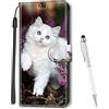 MadBee Custodia Compatibile con Samsung Galaxy J3 2017 / J330, Portafoglio Creativo Colorato Libro Pelle PU Flip Caso Magnetica Supporto Cover per Samsung Galaxy J3 2017 / J330 (Gatto B)