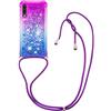 SIMao Collana con Cordino Custodia per Samsung Galaxy A50 / A50s / A30s Cover Glitter Liquido Sabbie Mobili Custodia Tracolla Crossbody Silicone Antiurto Necklace Case Liquido Quicksand Pendenza Custodia