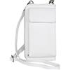 AMBRA Moda AmbraModa GLX21 - borsa a tracolla multifunzionale, borsa per cellulare a portafoglio in vera pelle, adatta per telefoni cellulari fino a 6,5 pollici (bianco)