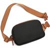 Kono Marsupio alla moda marsupio a tracolla impermeabile marsupio leggero da viaggio piccolo da viaggio con cinghia regolabile estesa, nero/marrone., alla moda