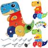 FEMBW Montessori 3 4 Anni, Giochi Bambini 3 4 5 Anni, Viti a Forma di Dinosauro Tavola in Legno con Puzzle, Giocattolo per Bambini, Ragazzo Ragazza 3 4 Anni