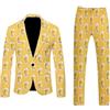 Generic Giacca da uomo con stampa Oktoberfest, abbigliamento casual, festival, celebrazioni, eventi all'aperto, giacca con pantaloni, abito formale per uomo, Giallo, XL