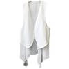 KYUERWK Tailleur Donna,Gilet Estivo In Chiffon Morbido Da Donna, con Scollo A V, Senza Maniche, Leggero, Elegante, Drappeggiato, Aperto Sul Davanti, Formale, Da Ufficio, Casual, Vintage, Cardigan, Bianco S