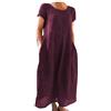 Generico Vestiti Larghi Donna Estivi Estate Sportivi Prendisole Swing Taglie Forti Abiti Maniche Corte Elegante Abito da Camicia Casual e Confortevole Ritorno a casa Curvy Spiaggia Classico