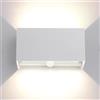 wisdom line 25W LED Applique da Parete Esterno/Interno con Sensore di Movimento e Crepuscolare 4000K Luci Naturale IP65 Impermeabile Moderno Alluminio Lampada da Esterno Angolo di Luce Regolabile Bianco