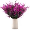 Daelesr 12 Pezzi Fiori di Lavanda Artificiali, Bouquet di Lavanda Finta In Plastica, Mazzi di Fiori Finti per Decorazioni, Piante di Fiori Arbusto Artificiale per Esterno Feste Matrimoni Giardino (Fucsia)