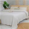Milam London Plaid King Size | Plaid in cotone per divani di grandi dimensioni | Copriletti King Size | 220 x 240 cm | 86"x94" - Crema