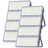 LAMLAMCK 400W Faretto LED da Esterno - 2 Pezzi 40000LM Super Luminoso Faro LED Esterno con Trasformatore, 7000k Bianca Fredda Luce Esterna, Impermeabile IP67 Faretti per Garage, Cortili, Stadi, Fabbriche