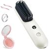 STUDLLY Spazzola lisciante per capelli senza fili, mini pettine portatile da viaggio, spazzola lisciante per capelli a ioni negativi, spazzola per capelli calda da donna, spazzola compatta pieghevole con