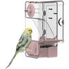 septillar Mangiatoia automatica per uccelli, mangiatoia per gabbia per uccelli con trespolo supporto multifunzionale per frutta e verdura per parrocchetto canarino calopsitta fringuello (Rosa)