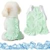 Fnaobai Vestito Rinfrescante per Cani - Top Smanicato Traspirante ad Asciugatura Rapida con Volants, Abbigliamento Estivo per Cani di Taglia Piccola/Media e Gatti