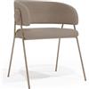 Iconik Interior Charke Taupe - Sedia da pranzo rivestita in tessuto riccio