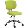 Vinsetto Sedia da ufficio senza braccioli, sedia da scrivania girevole rivestita in tessuto con altezza regolabile, stile moderno, carico 120 kg, 48 x 53 x 80-90 cm, verde lime