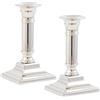 DRW Set 2 candelabri argentati base quadrata 4x4x15 cm