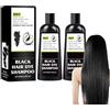 Grgowe Black Hair Shampoo Per Capelli Neri,Shampoo Istantaneo Per Capelli Neri,Shampoo Colorante Naturale Per Capelli Neri 3 In 1,Shampoo Colorante Per Capelli Grigi Per Uomo Donna-100ML*2PC (Black)