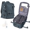 VECAVE Zaino Sottovuoto Viaggio Con Pompa Zaino Ryanair 40x20x25 Aereo Bagaglio a Mano Zaini 14 Pollici Porta PC Casual Impermeabile Daypack Borsa da Cabina per Donna Uomo GrigioBlu