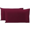 Viterbo Biancheria Coppia Federe Cuscino Sofia 100% Cotone Naturale In Tinta Unita 50x80CM (4611) (Bordeaux)