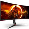AOC Gaming CU34G2XP - WQHD Curved Monitor da 34 pollici, 180 Hz, FreeSync Prem., HDR400 (3440x1440, 1ms GtG, HDMI, DisplayPort, USB Hub) nero-rosso