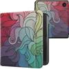 kwmobile Custodia eReader Compatibile con Kobo Libra Colour Cover - eBook Reader Flip Case - fucsia/blu/verde - Gioco di Colore
