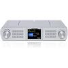 Blaupunkt KRD 100, radio da cucina Bluetooth con DAB+, sottopiano radio, DAB Plus, FM, Multidisplay, radio digitale con orologio, luce LED, 2 timer posteriore, cabinet radio, argento