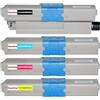 HenceBuy Toner compatibile per Oki MC562 MC362 MC362dn C531dn C511dn MC352 C310 C312dn C330 C331dn MC351 MC361 C510dn C530 MC561 44469803 44469. 706 44469705 44469704 Nero Ciano Giallo Magenta