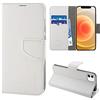 N NEWTOP Cover Compatibile con Apple iPhone 12 Mini, HQ Lateral Custodia Libro Flip Chiusura Magnetica Portafoglio Simil Pelle Stand (Bianco)