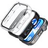 Fitudoos [2 Pezzi Cover per Huawei Watch Fit 4,custodia rigida in PC con pellicola protettiva in vetro temperato,Anti-Caduta Alta Sensibilità - nero-Trasparente