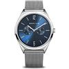 BERING 17140-007 Orologio unisex al quarzo, orologio da polso con cassa in acciaio inossidabile color argento da 40 mm e quadrante blu, cinturino in maglia milanese, vetro zaffiro, 3 ATM
