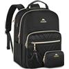 MATEIN Zaino Donna Elegante, Leggero Zaino Porta PC 17,3 Pollici, Antifurto Zainetto Donna con Porta di Ricarica USB, 2 in 1 Set Impermeabile Zaini Comodi e Alla Moda per Viaggio Lavoro Scuola, Nero