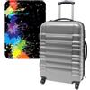WELL HOME MOBILIARIO & DECORACIÓN Set di valigie 64 x 45 x 28 cm con custodia protettiva 'Splash', multicolore, Valigie con 4 ruote e custodia protettiva