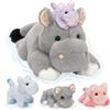 MorisMos Peluche Ippopotamo con Cuccioli, XXL Realistico Hippo Pupazzo Giocattolo di Peluche Animali Grande Morbido Kawaii, Carino Regalo Natale per Bambini Ragazza Ragazzo Compleanno (40cm)