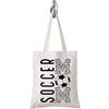 FUNYSO Borsa a secchiello con scritta Soccer Mom, regalo per gli amanti del calcio, regalo per donne e sorelle, Soccer Mom Tote UK, 0