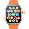 JINSHANGZI 2025 New DW100 Smartwatch 2.29inch Android 10.0 Smart Watch with 1500Mah Larger Battery Rotary Camera NFC GPS WiFi Compass (8GB 128GB,Silver Orange)