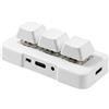 docooler MK321U Mini tastiera personalizzata cablata a 3 tasti con interruttore blu meccanico Cavo dati staccabile per giochi da ufficio Multimedia Bianco