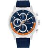 Tommy Hilfiger Orologio Analogico Multifunzione al Quarzo da Uomo con Cinturino in Silicone Blu Navy - 1792177, Blue
