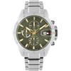 Tommy Hilfiger Orologio A Doppio Fuso Orarioda Uomo con Cinturino in Acciaio Inossidabile Argentato - 1792197, Green