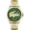 Lacoste Orologio con Movimento al Quarzo a Tre Lancette da Uomo Collezione LE CROC con Cinturino in Acciaio Inossidabile di Colore Dorato, 2011394, Gold
