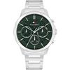 Tommy Hilfiger Orologio Analogico Multifunzione al Quarzo da Uomo con Cinturino in Acciaio Inossidabile Argento o Nero