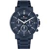 Tommy Hilfiger Orologio Analogico Multifunzione al Quarzo da Uomo con Cinturino in Acciaio Inossidabile o in Pelle