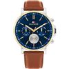 Tommy Hilfiger Orologio Analogico Multifunzione al Quarzo da Uomo con Cinturino in Acciaio Inossidabile o in Pelle