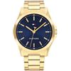 Tommy Hilfiger Orologio con Movimento al Quarzo a Tre Lancette da Uomo con Cinturino in Acciaio Inossidabile di Colore Dorato - 1710679, Gold
