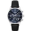 BOSS Orologio con Cronografo al Quarzo da Uomo Collezione AVERY con Cinturino in Pelle Nero, 1514156, Dark Blue