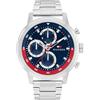 Tommy Hilfiger Orologio Analogico Multifunzione al Quarzo da Uomo con Cinturino in Acciaio Inossidabile Argentato - 1792179, Silver
