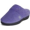 isotoner Pantofole classiche da donna in microterry con cappuccio sul retro, Pervinca profonda (esclusiva Amazon), 8.5-9 US