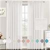 Tenger Home Tende Trasparenti Con Passanti Morbidi Finestre per Salotto Eleganti Soggiorno per Camera da Letto e Tende per Interni, 2 Pannelli (Bianco,150x245 cm)