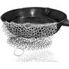 ieron Pulitore rotondo in acciaio inox, 15,2 x 15,2 cm, antigraffio, per la pulizia di padelle in ghisa, wok, pentole da cucina, multifunzione