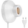ledscom.de Supporto per applique/lampada ELEKTRA, spina, interruttore, porcellana, bianco lucido, rotondo, 1x E27 max. 300W