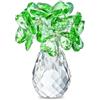 H&D HYALINE & DORA Figurina da collezione di quadrifoglio, regalo floreale portafortuna per mamma, fidanzata, donne, fiori di cristallo verde, decorazione per tavolo, mensola e auto