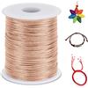 LEREATI 2.5mm Filo Nylon per Braccialetti, 100m Cordoncino per Braccialetti Cordoncino Natalizio Coda di Topo Cordoncino, Macrame Corda per Collane Perline Gioielli Fai da Te (Rosso Beige)