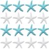 GORGECRAFT 20pz 2 colori Resina Stelle Marine Ornamenti Colorato Oceano Mare Spiaggia Tema Mini Matita Artificiale Dito Stella Marina Decorazione per Appeso Festa di Nozze Casa Artigianato Blu Bianco